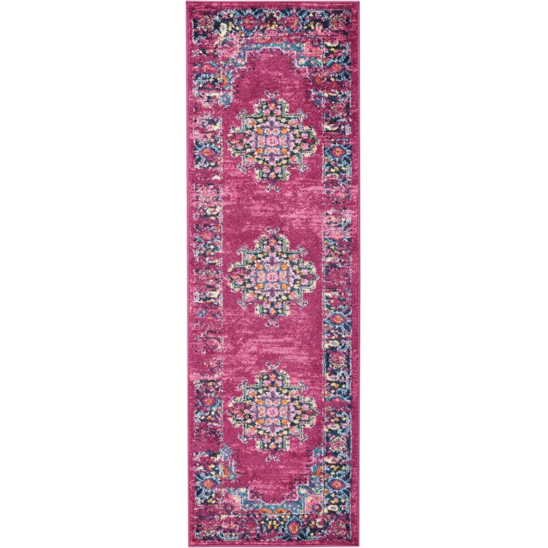 Nourison Passion 6' Runner Pink Fabric Bohemian Area Rug (6' Runner)