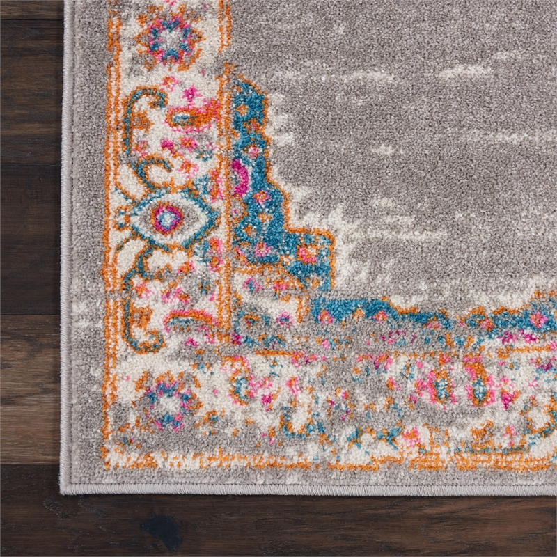 Nourison Passion 6' Runner Gray Fabric Bohemian Area Rug (6' Runner)