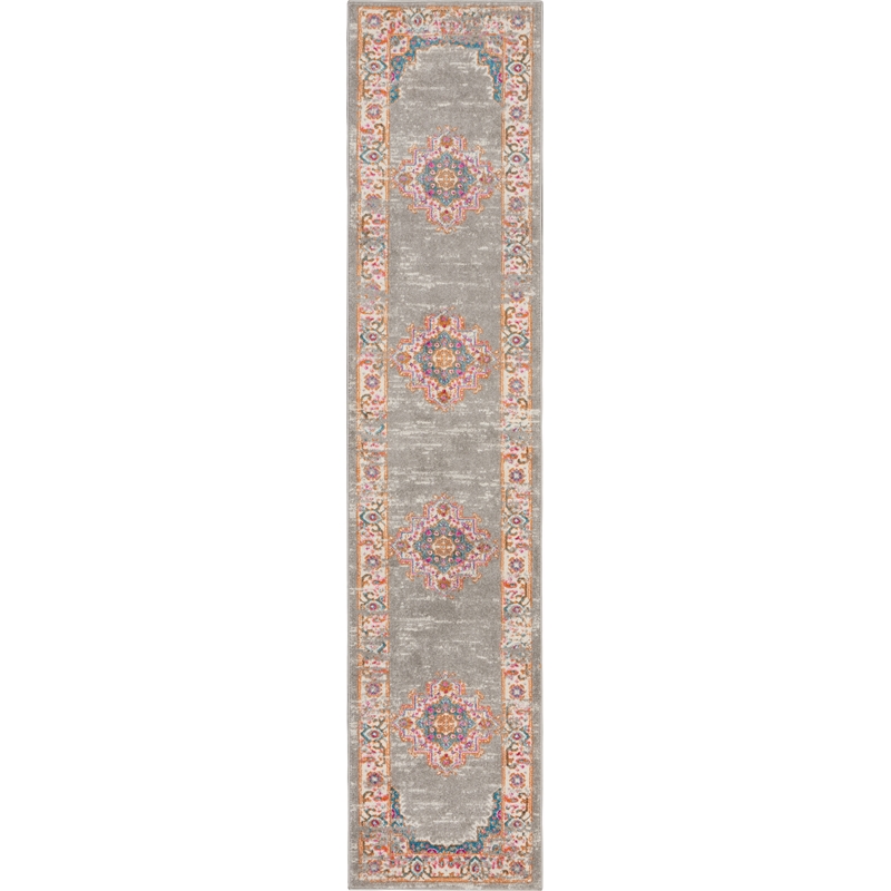 Nourison Passion 6' Runner Gray Fabric Bohemian Area Rug (6' Runner)