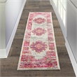 Nourison Passion 6' Runner Pink and White Fabric Bohemian Area Rug (6' Runner)
