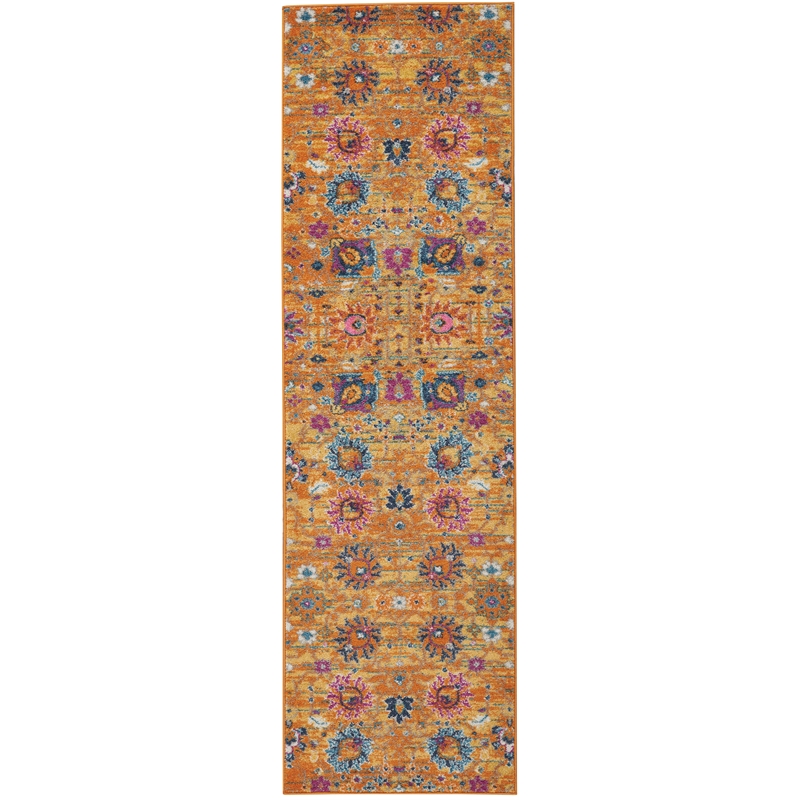 Nourison Passion 10' Runner Orange Fabric Bohemian Area Rug (10' Runner)