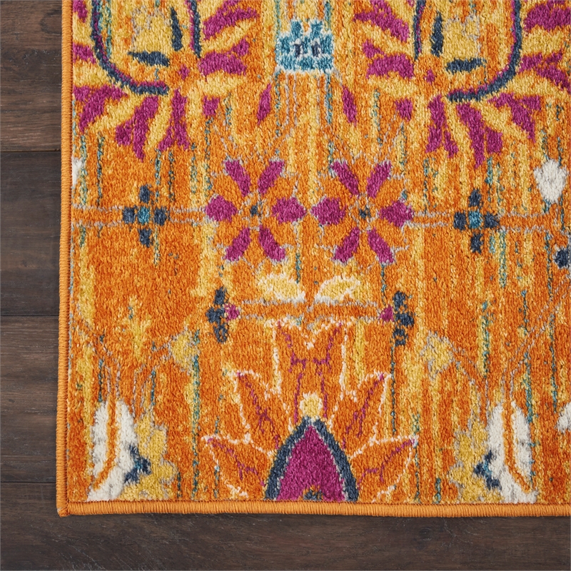 Nourison Passion 10' Runner Orange Fabric Bohemian Area Rug (10' Runner)