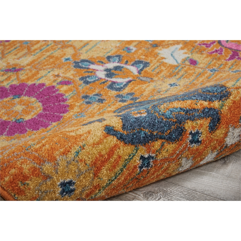 Nourison Passion 10' Runner Orange Fabric Bohemian Area Rug (10' Runner)