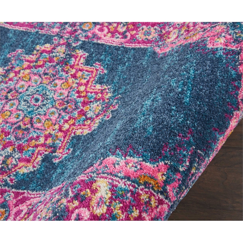 Nourison Passion 8' Runner Blue Fabric Bohemian Area Rug (8' Runner)