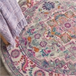 Nourison Passion 4' x Round Gray and Pink Fabric Bohemian Area Rug (4' Round)