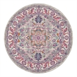 Nourison Passion 4' x Round Gray and Pink Fabric Bohemian Area Rug (4' Round)