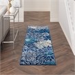 Nourison Passion 6' Runner Navy Ivory Fabric Contemporary Area Rug (6' Runner)