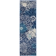 Nourison Passion 6' Runner Navy Ivory Fabric Contemporary Area Rug (6' Runner)
