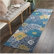 Nourison Passion 8' Runner Blue Fabric Contemporary Area Rug (8' Runner)