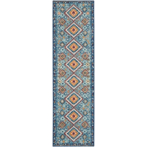 Nourison Passion 2'2&quot x 7'6&quot Blue/Multicolor Bohemian Indoor Rug