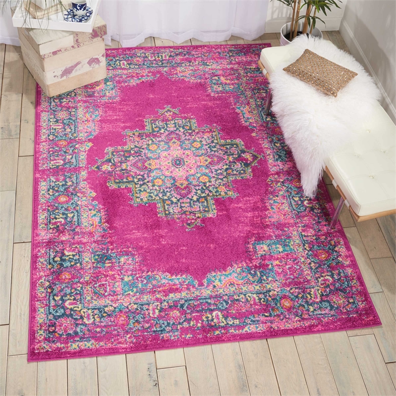 Nourison Passion 4' x 6' Pink Fabric Bohemian Area Rug (4' x 6')