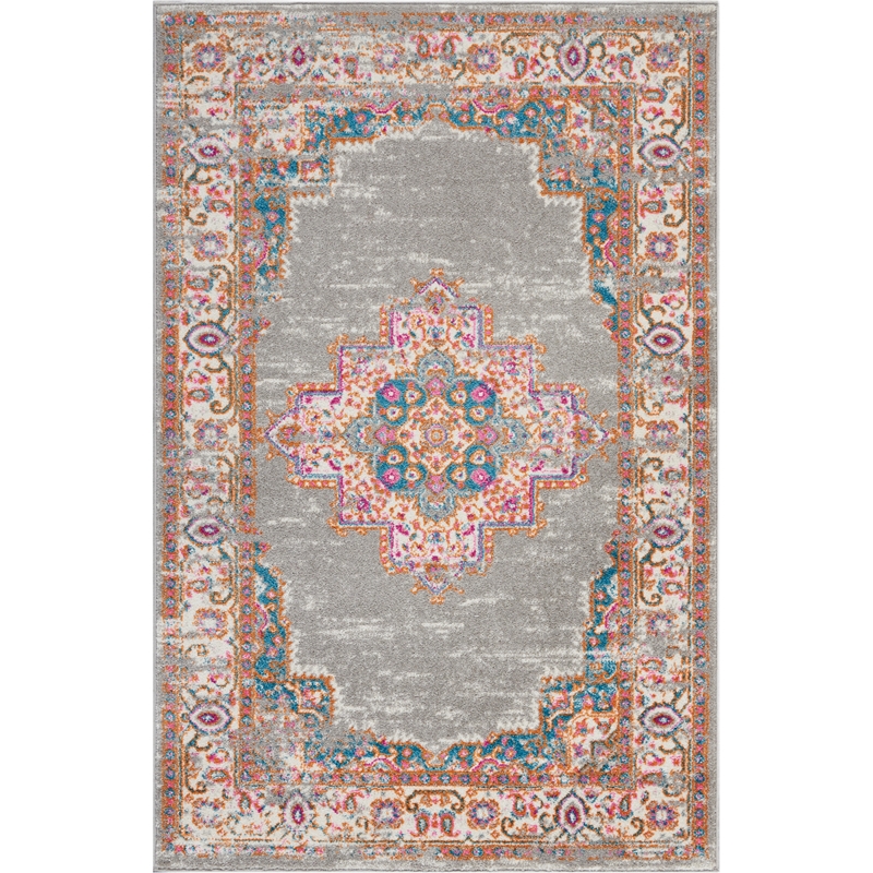Nourison Passion 4' x 6' Gray Fabric Bohemian Area Rug (4' x 6')