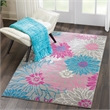 Nourison Passion 4' x 6' Pink and Gray Fabric Contemporary Area Rug (4' x 6')