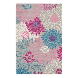 Nourison Passion 4' x 6' Pink and Gray Fabric Contemporary Area Rug (4' x 6')