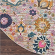 Nourison Passion 4' x Round Pink and Gray Fabric Bohemian Area Rug (4' Round)
