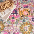 Nourison Passion 4' x Round Pink and Gray Fabric Bohemian Area Rug (4' Round)