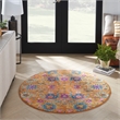 Nourison Passion 4' x Round Orange Fabric Bohemian Area Rug (4' Round)