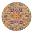 Nourison Passion 4' x Round Orange Fabric Bohemian Area Rug (4' Round)
