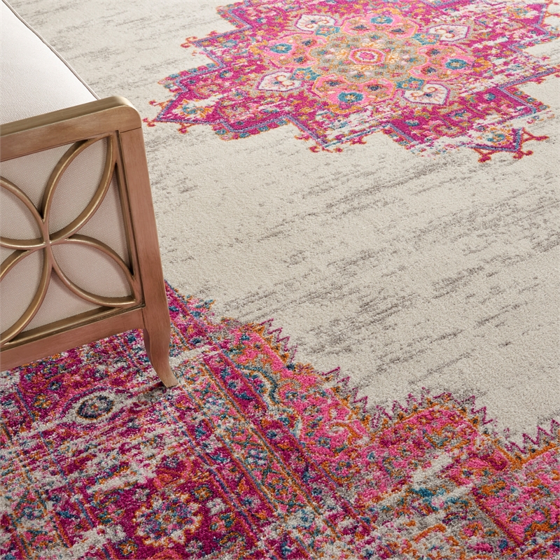 Nourison Passion 12' x 15' Pink and White Fabric Bohemian Area Rug (12' x 15')