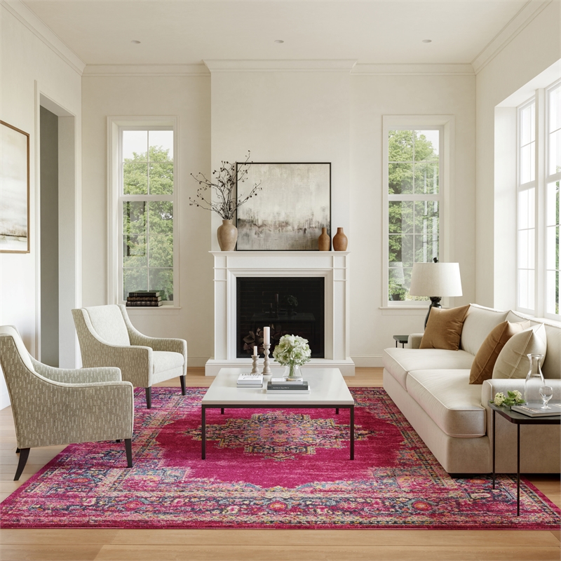 Nourison Passion 12' x 18' Pink Fabric Bohemian Area Rug (12' x 18')