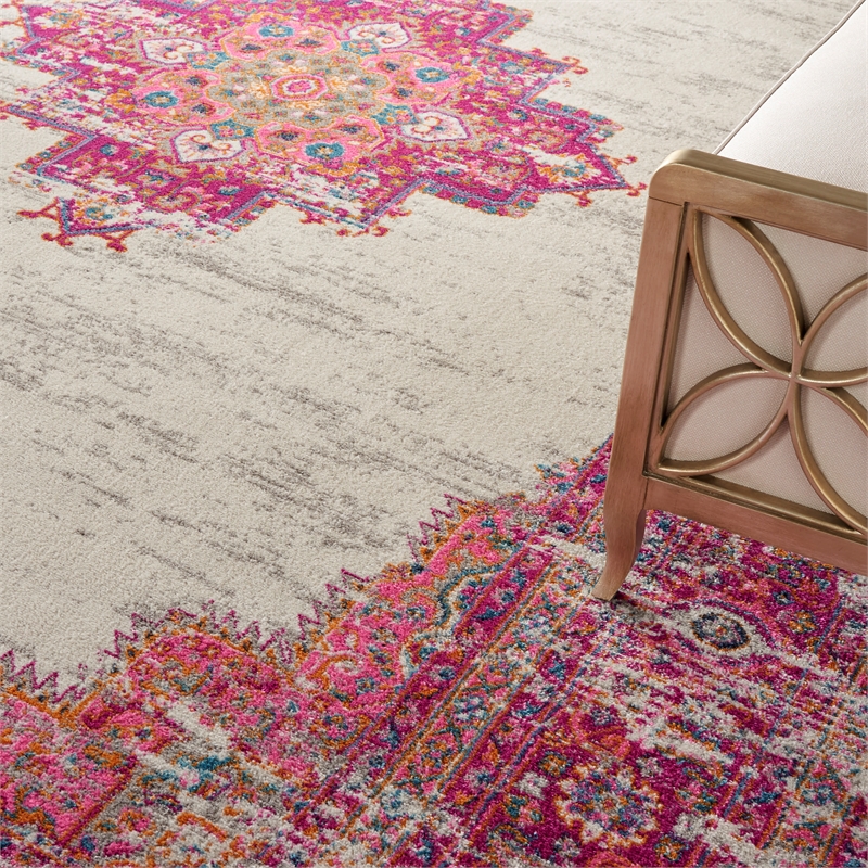 Nourison Passion 12' x 18' Pink and White Fabric Bohemian Area Rug (12' x 18')