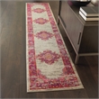 Nourison Passion 8' Runner Pink and White Fabric Bohemian Area Rug (8' Runner)