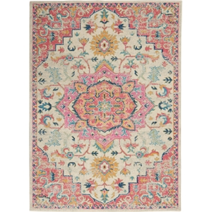 Nourison Passion 4' x 6' Ivory Pink Fabric Bohemian Area Rug (4' x 6')