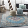 Nourison Passion 4' x 6' Ivory Light Blue Fabric Bohemian Area Rug (4' x 6')