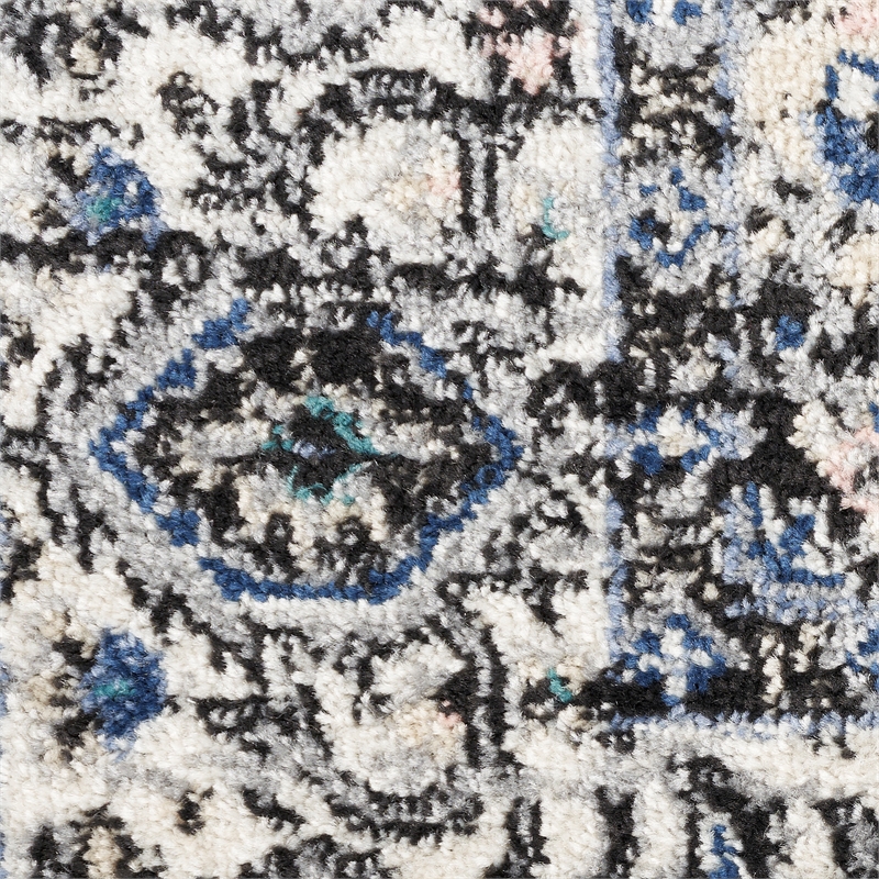 Nourison Passion 10' Runner Black Ivory Fabric Vintage Area Rug (10' Runner)