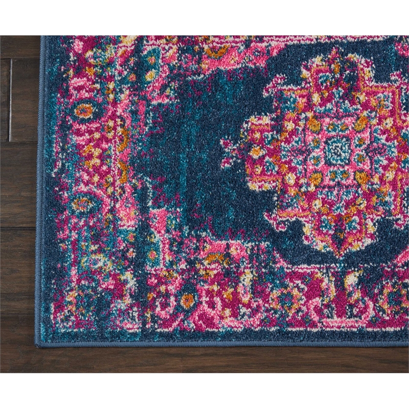 Nourison Passion 10' Runner Blue Fabric Bohemian Area Rug (10' Runner)