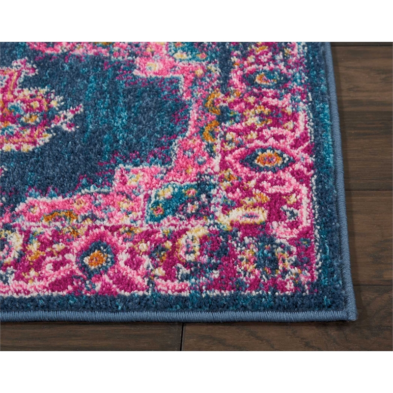 Nourison Passion 10' Runner Blue Fabric Bohemian Area Rug (10' Runner)