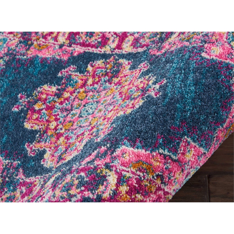 Nourison Passion 10' Runner Blue Fabric Bohemian Area Rug (10' Runner)