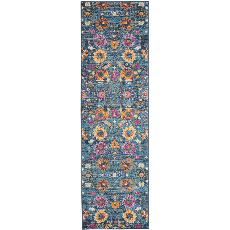 Nourison Passion 10' Runner Denim Fabric Bohemian Area Rug (10' Runner)