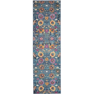 Nourison Passion 10' Runner Denim Fabric Bohemian Area Rug (10' Runner)