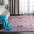 Nourison Passion 4' x 6' Gray and Pink Fabric Bohemian Area Rug (4' x 6')