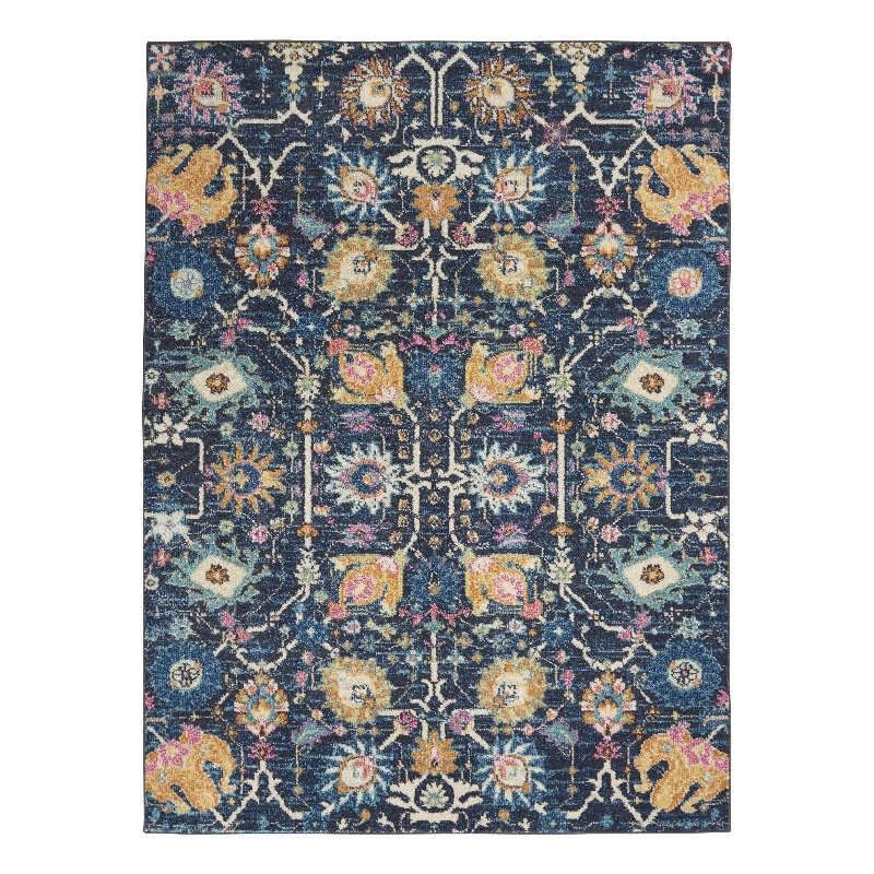 Nourison Passion 4' x 6' Navy and Blue Fabric Bohemian Area Rug (4' x 6')