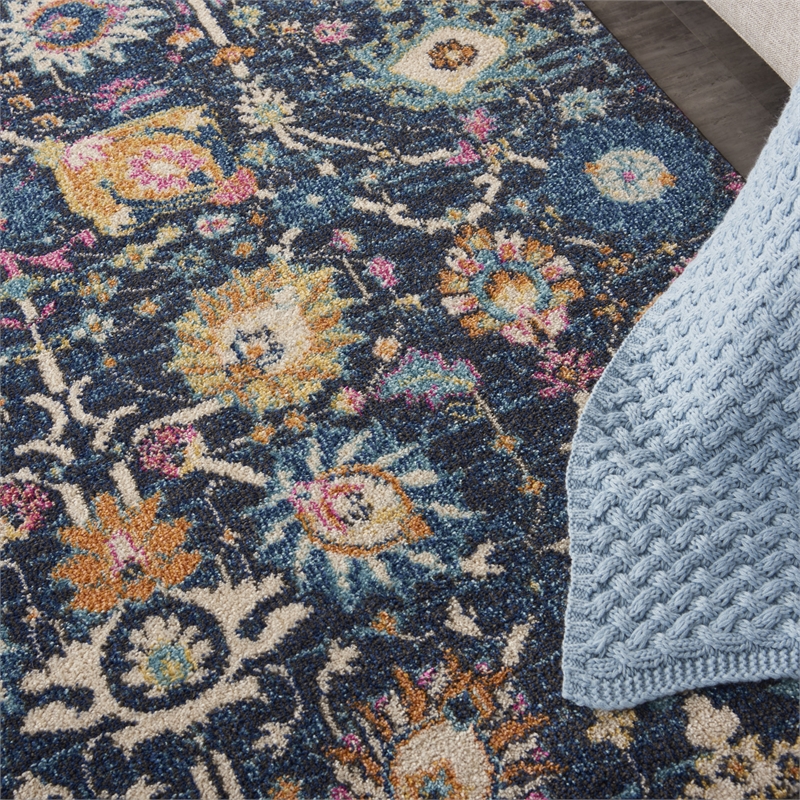 Nourison Passion 4' x 6' Navy and Blue Fabric Bohemian Area Rug (4' x 6')