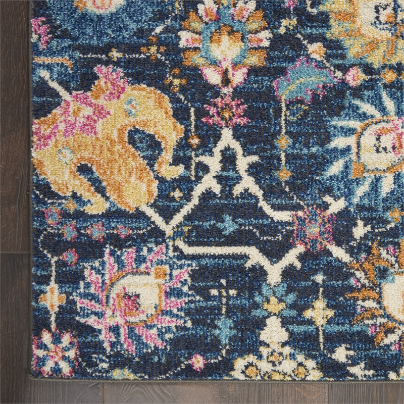 Nourison Passion 4' x 6' Navy and Blue Fabric Bohemian Area Rug (4' x 6')