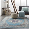 Nourison Passion 5' x 7' Ivory Light Blue Fabric Bohemian Area Rug (5' x 7')
