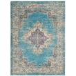 Nourison Passion 5' x 7' Ivory Light Blue Fabric Bohemian Area Rug (5' x 7')