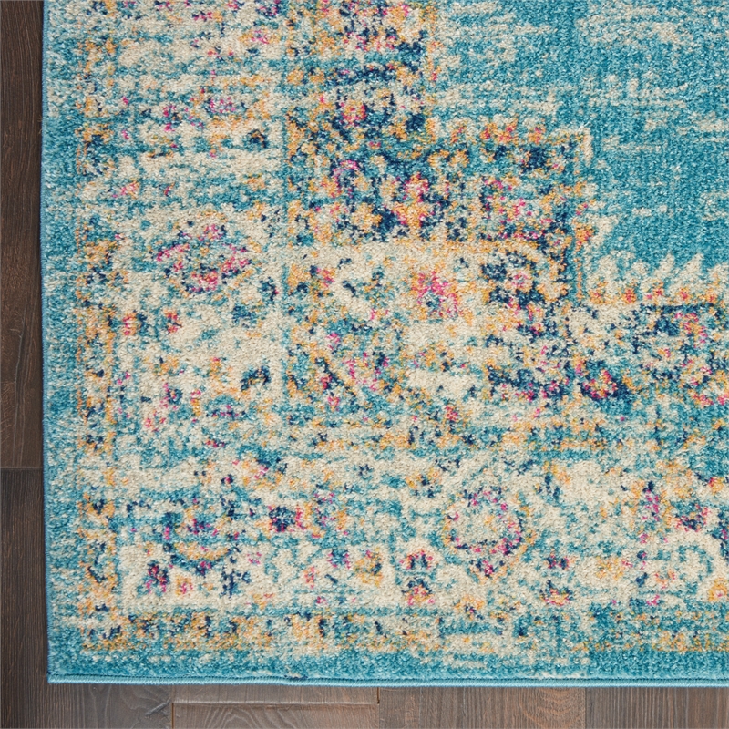 Nourison Passion 8' x 10' Ivory Light Blue Fabric Bohemian Area Rug (8' x 10')
