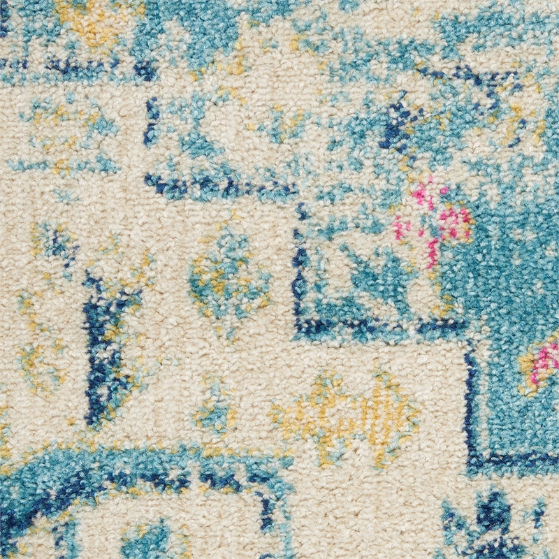 Nourison Passion 9' x 12' Ivory Light Blue Fabric Bohemian Area Rug (9' x 12')