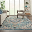 Nourison Passion 9' x 12' Ivory Light Blue Fabric Bohemian Area Rug (9' x 12')