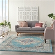 Nourison Passion 9' x 12' Ivory Light Blue Fabric Bohemian Area Rug (9' x 12')
