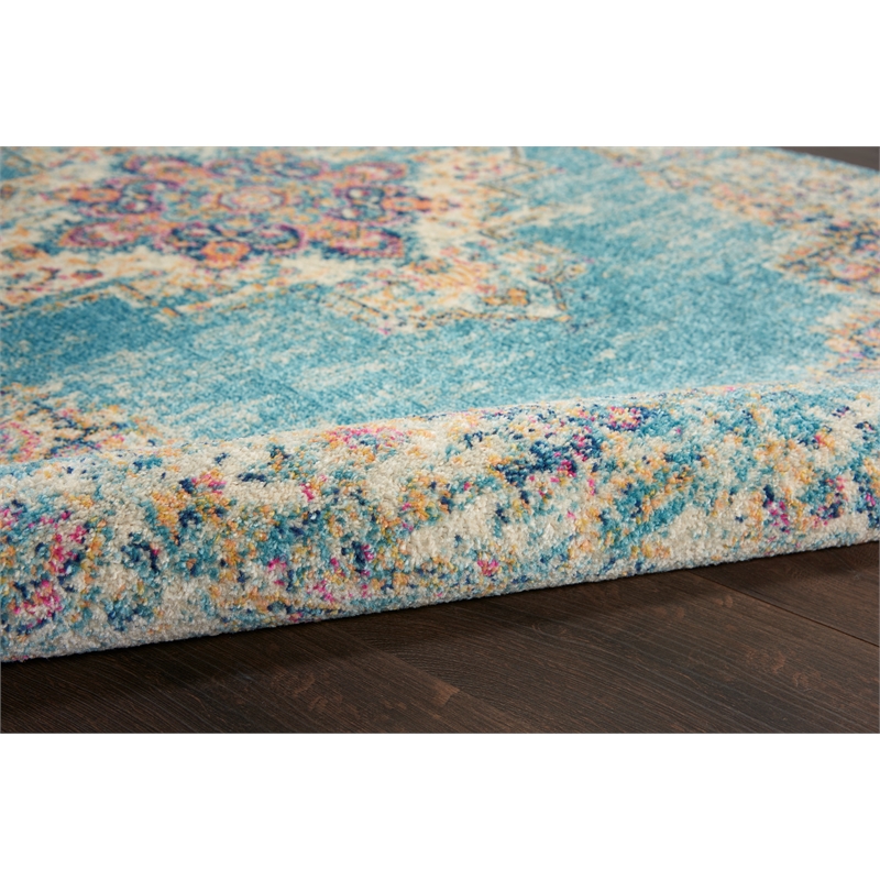 Nourison Passion 9' x 12' Ivory Light Blue Fabric Bohemian Area Rug (9' x 12')