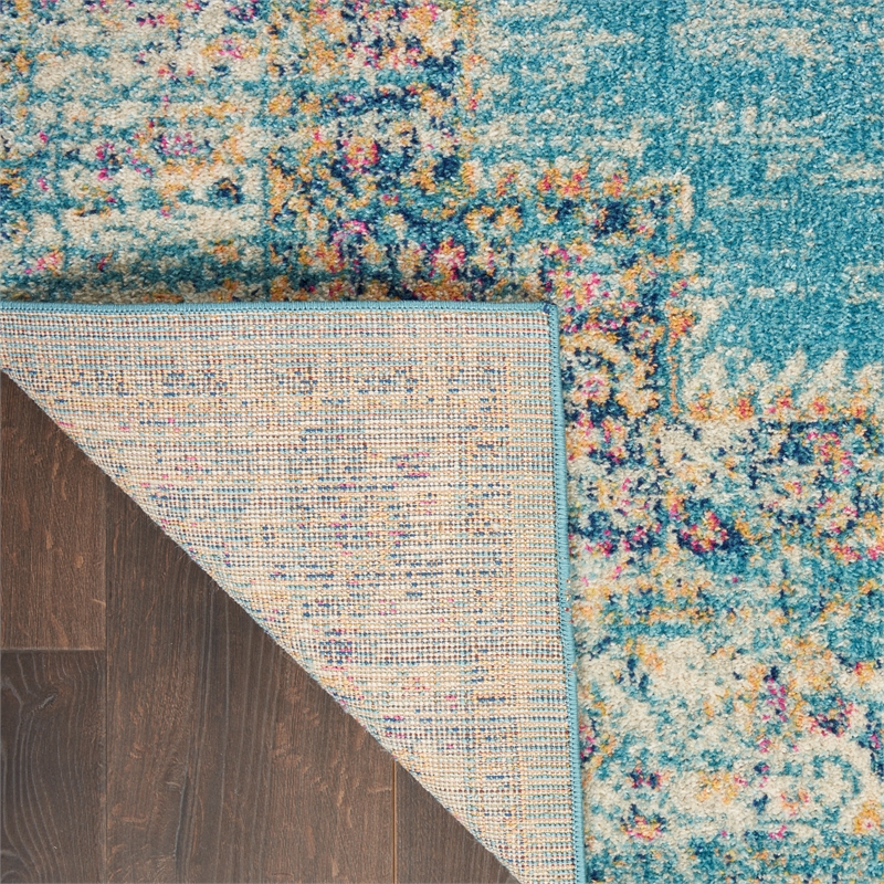 Nourison Passion 9' x 12' Ivory Light Blue Fabric Bohemian Area Rug (9' x 12')