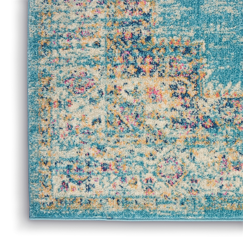 Nourison Passion 9' x 12' Ivory Light Blue Fabric Bohemian Area Rug (9' x 12')