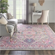 Nourison Passion 9' x 12' Gray and Pink Fabric Bohemian Area Rug (9' x 12')