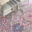 Nourison Passion 9' x 12' Gray and Pink Fabric Bohemian Area Rug (9' x 12')