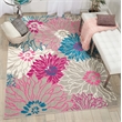 Nourison Passion 5' x 7' Pink and Gray Fabric Contemporary Area Rug (5' x 7')
